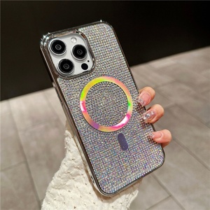 เคสไอโฟน 11 12 13 14 15 Pro Max แบบหรูหรา ประดับกลิตเตอร์เพชร เคลือบเงา รองรับการชาร์จไร้สาย ดีไซน์ไล่เฉดสี พร้อมวงแหวนแม่เหล็ก - Product Image 2