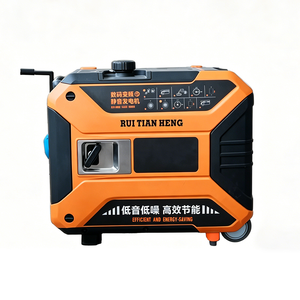 Générateur d'essence silencieux portable 3 kW avec démarrage électrique <span class=keywords><strong>et</strong></span> roues, groupe électrogène à essence refroidi par air pour le camping, le jardin, CE - Product Image 3