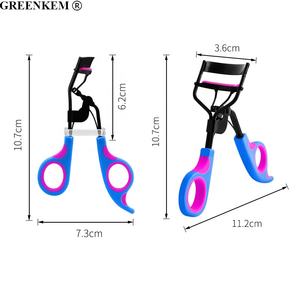 ที่ดัดขนตาแบบพกพาทำจากเหล็กคาร์บอนแบบสองสีด้ามด้ามด้ามซิลิโคนมีหลายสีให้เลือก - Product Image 6
