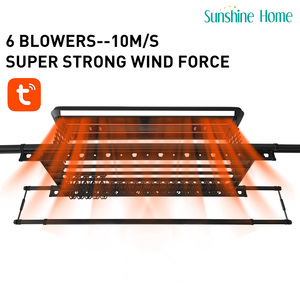 Sunshine Home Smart <b>Ceiling</b> Clothes Drying Rack With 6 Blowers Remote Control Metal Design For Indoor Use - Product Image 1