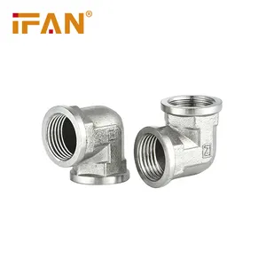 Ifan Brass Plumbing Fittings 1/2'' - 1'' Chrome Plated Female Thread Elbow PEX Brass Pipe Fittings