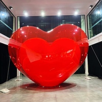 Ballons en forme de cœur gonflables réfléchissants rouges doubles en PVC pour mariage/Saint-Valentin, élégants, vintage, modernes, luxueux, couleurs personnalisables