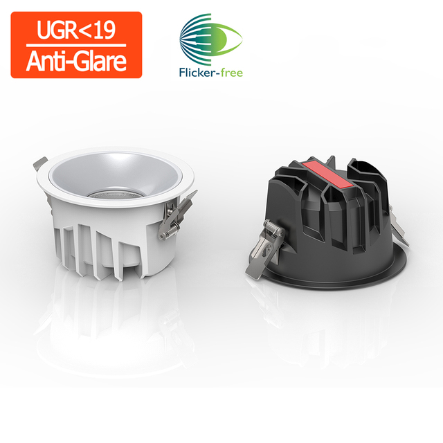 UGR<19 Antiglare Recessed LED Downlight 10W 15W 20W 30W 40W 50W Anti Glare COB LED Downlight COB LED Anti Glare Downlight