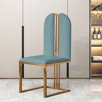 Chaise de salle à manger en métal doré pour hôtel, chaise de salle à manger de luxe pour mariage, chaise de salle à manger moderne en cuir blanc à vendre