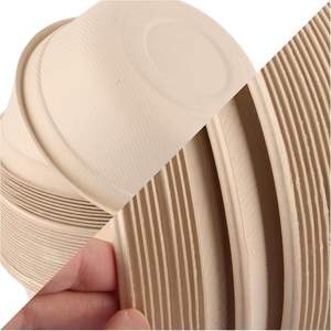 Classic Bamboo Fiber Bagasse Disposable Degradable Plate Dinnerware <strong>Set</strong> Environmentally Friendly Stocked <strong>Plastic</strong> Tableware - Product Image 5