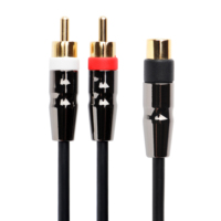 Cabo 1 en 2 mâle à femelle câble AV/RCA câble en alliage de Zinc câble Binaural Mono stéréo haut de gamme Support pour RCA personnalisé