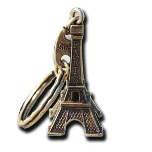3D פריז מגדל אייפל keyring סיטונאי מותאם אישית בציר אייפל מגדל דגם מפתח טבעת מזכרות