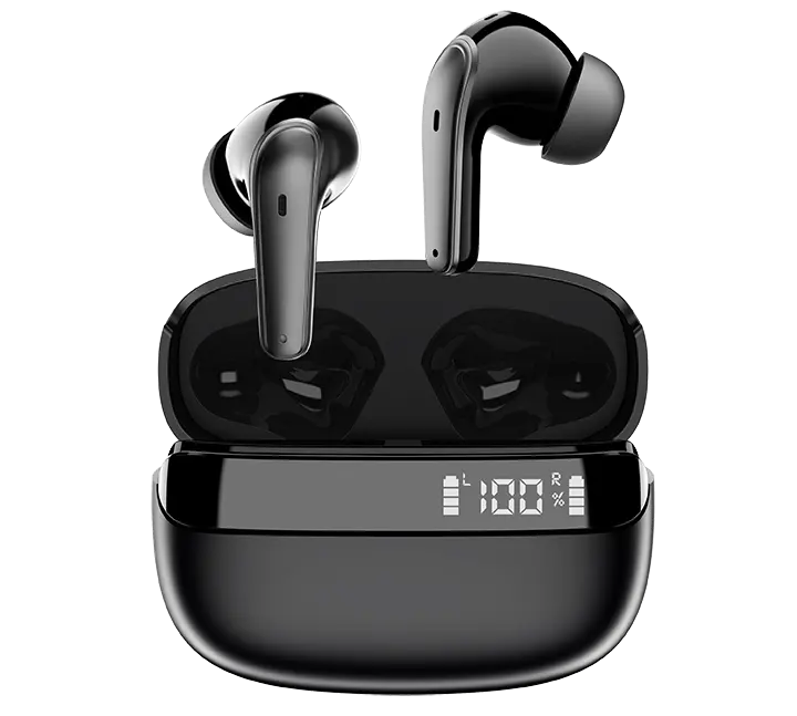 Earphone nirkabel L03C layar sentuh LED, earbuds TWS layar sentuh dengan peredam bising dan kontrol aplikasi BT 2024