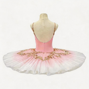AL-T1646 Tutú de Ballet Rosa para Niñas, Disfraz Profesional para Competencia y Actuación, Tutú Ombre Pancake - Product Image 2
