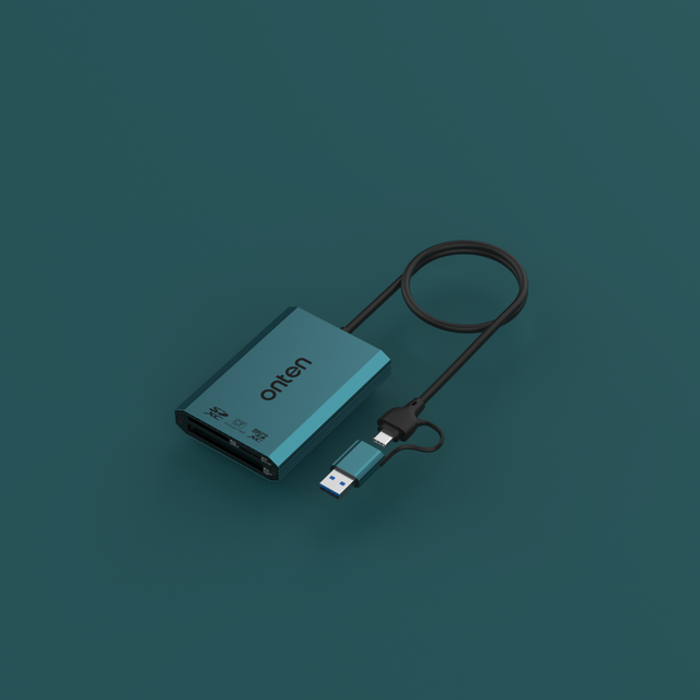 Multi-Format 3-in-1 Card Reader Type-C USB 3.2 Gen 1 CF/SDXC/Micro SDXC OTN-P3+