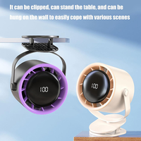 Ventilateur portable USB silencieux à pince, 100 vitesses réglables, rechargeable, petit ventilateur de bureau avec écran LED pour la maison, le bureau et les poussettes