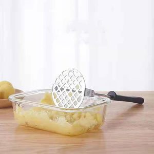 2026 Household Stainless Steel Manual Garlic Masher Large Circular Mesh Pressing Surface Garlic Mash Production - Product Image 4