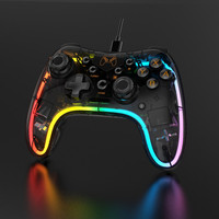 Mando de Juego con Cable RGB de Neón, Colorido y Brillante, para PC, Transparente, para Switch, Venta al Por Mayor