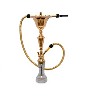 Shisha Khalil Mamoon de Latón Hecha a Mano (Rojo Cobre) - Narguile de Latón con Núcleo y Base de Cobre, 92 cm de Altura, 3.3 kg - Product Image 2