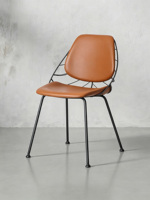 Chaise de salle à manger moderne, chaise de loisirs de luxe léger pour la maison, chaise de salle à manger italienne pour îlot de cuisine, structure en acier, cuir