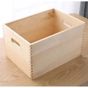 Custom solid wood storage box cheap wooden crates wholesale wooden apple crates wholesale handmade 3 sizes box home storage