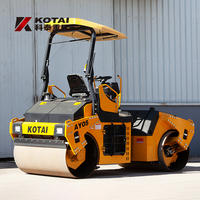 Compacteur de chaussée à double tambour KOTAI KD05 de 5 tonnes avec moteur diesel de 45 kW et cabine à faible bruit