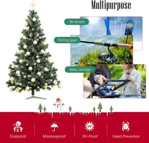 Kotak penyimpanan pohon Natal merah tahan air dengan pegangan diperkuat kotak penyimpanan liburan - Product Image 5