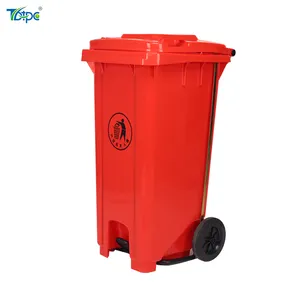 Hdpe di plastica pedale pattumiera 120 ltr outdoor spazzatura pedale bin