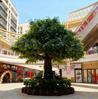 Arbre ficus artificiel personnalisé, tronc en fibre de verre, grand faux banian, arbre à feuilles persistantes pour décoration intérieure et extérieure