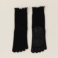 Chaussettes de yoga à cinq doigts Bioserica Era, chaussettes de fitness mi-mollet pour Pilates, chaussettes d'entraînement professionnelles antidérapantes