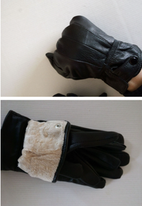 Guantes de invierno para montar a caballo, guantes de cuero de cordero para juegos - Product Image 2
