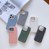 Étui de luxe en PU à texture laine et lin compatible avec iPhone 18 17 Pro Max, coque magnétique couleur unie à protection intégrale