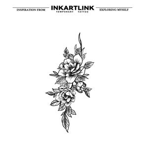 INKARTLINK - Pegatinas <span class=keywords><strong>de</strong></span> Tatuajes Temporales para el Cuerpo, Diseño <span class=keywords><strong>de</strong></span> <span class=keywords><strong>Flor</strong></span> <span class=keywords><strong>de</strong></span> Peonía, Resistentes al Agua, Ecológicas, Duran 15 Días, Paquete al por Mayor - Product Image 3