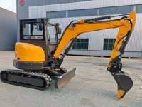 Excavator Mini Crawler Kompak 4 Ton, Penggali Hidrolik dengan Quick Hitch, Bucket, Auger, Breaker, Merek Sunblaze, Bersertifikasi CE