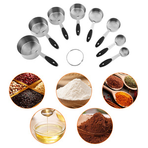 Ensemble de 11 ustensiles de cuisson en acier inoxydable, tasses et cuillères doseuses avec trou de suspension pour un rangement compact en cuisine - Product Image 4