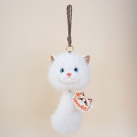 Porte-clés en peluche en forme de chat de dessin animé de haute qualité, vente en gros, sans MOQ, coussin en peluche personnalisé, jouets en peluche promotionnels en forme de beignet