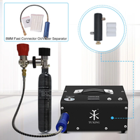 Compresseur d'air PCP portable sans huile TUXING, mini convertisseur de puissance 12V DC à arrêt automatique, 110V 220V 4500psi 300bar, idéal pour le paintball – Vente chaude
