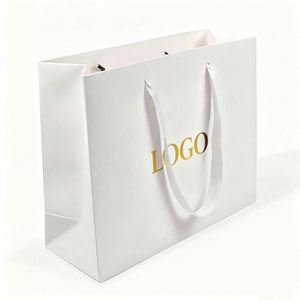 Bolsa de Compras de Papel Kraft Ecológica Personalizada para Regalos de Boda, con Logotipo Laminado Impreso y Asas de Cuerda de Algodón, Directo de Fábrica - Product Image 1
