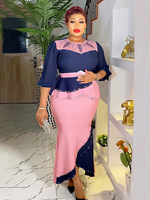 Ensemble Deux Pièces Tempérament Contraste à Vendre Chaude Grande Taille Styles Européen, Américain et Africain, Robe Diamantée pour le Travail