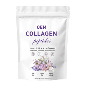 Fabricante de polvo de péptidos de colágeno | OEM/etiqueta privada | Marino/bovino | con <span class=keywords><strong>vitamina</strong></span> C y biotina | CGMP | MOQ 500 + - Product Image 1