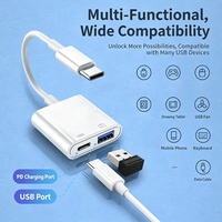 Adaptador USB OTG 2 en 1 para iPhone, Ratón, Teclado, Carga Rápida, Unidad USB, Cámara, Lector de Tarjetas, Conversor de Datos