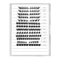 Vente en gros de faux cils en grappe, style naturel, en cheveux synthétiques, noirs naturels, faits à la main, réutilisables, sans cruauté animale