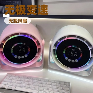 Ventilador de Escritorio Inteligente HM102 con Luz, Alimentación USB, Control Digital, Pantalla a Color, Funcionamiento Silencioso, Diámetro de Aspas de 7 a 9.9 Pulgadas - Product Image 4