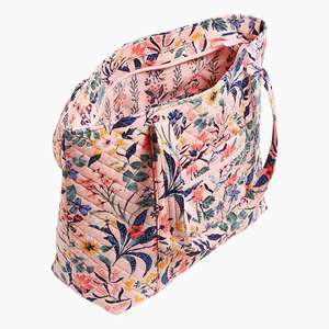 Coquette Estética <span class=keywords><strong>pequeña</strong></span> Floral Tote Weekender Rosa Bolsa de viaje bolsillo antideslizante frontal Bolso acolchado de algodón para mujer - Product Image 2