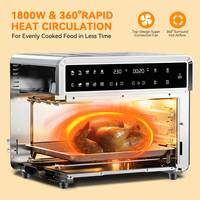 Horno Freidora de Aire Eléctrico ODM/OEM de 25L con Convección y Temporizador, Horno de Sobremesa para Hornear, Asar y Grillar en Casa