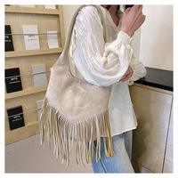 Nouvelle mode, sacs à main besace à franges pour femmes, sacs fourre-tout vintage en cuir suédé pour femmes
