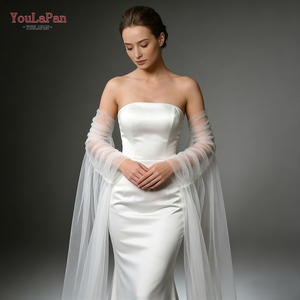 YouLaPan VG136-I Manches de châle de mariée romantiques longues en maille monocouche pour les soirées <span class=keywords><strong>et</strong></span> événements féminins - Product Image 2