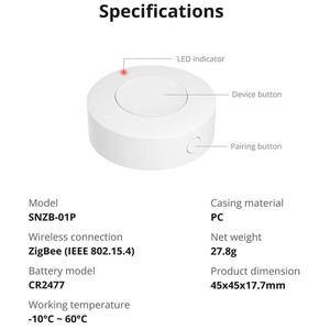 Wholesale Smart Home Products for Zigbee Wireless Smart <b>Switch</b> SNZB-01P IP22 2A 250V AC - Product Image 2