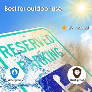 Señal de Estacionamiento Reservado para Discapacitados, Cumple con MUTCD, Señal de Estacionamiento Accesible de Aluminio Reflectante para Espacios Comerciales y Públicos - Product Image 3