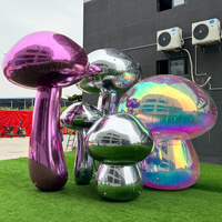Modèle de champignon gonflable irisé, ballon miroir gonflable, grosse boule brillante, champignon gonflable géant pour événement, fête, décoration artistique