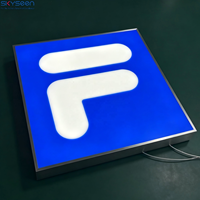 Boîte lumineuse publicitaire LED personnalisée, enseignes lumineuses, boîtier métallique, façade en acrylique, signalétique avec logo pour la devanture de magasin, décoration commerciale