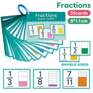 Fournitures scolaires, aides pédagogiques pratiques pour l'enseignement des mathématiques, cartes à code couleur pour l'éducation précoce, outil d'apprentissage, jeu de fractions, cartes flash - Product Image 2