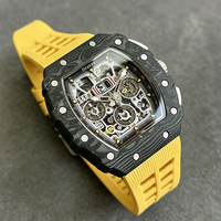 Reloj Deportivo de Negocios con Diseño Hueco 2026, Cristal de Zafiro de Alta Calidad, Caja de Fibra de Carbono, Movimiento Mecánico de Silicona para Hombre