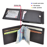 Dompet Saku Depan LOGO Anda Dompet Ramping Kulit Sapi Premium Full Grain Pemblokir Rfid Minimalis Tipis