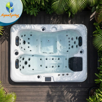 Baignoire Spa Jacuzzi Moderne Autoportante avec Jets d'Air, Système de Contrôle Intelligent, pour 3 Personnes, 56 Jets, Hydro-Massage, Bain à Remous